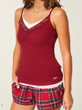 Hollister Women's Holiday Vault Lace Trim Layering Cami